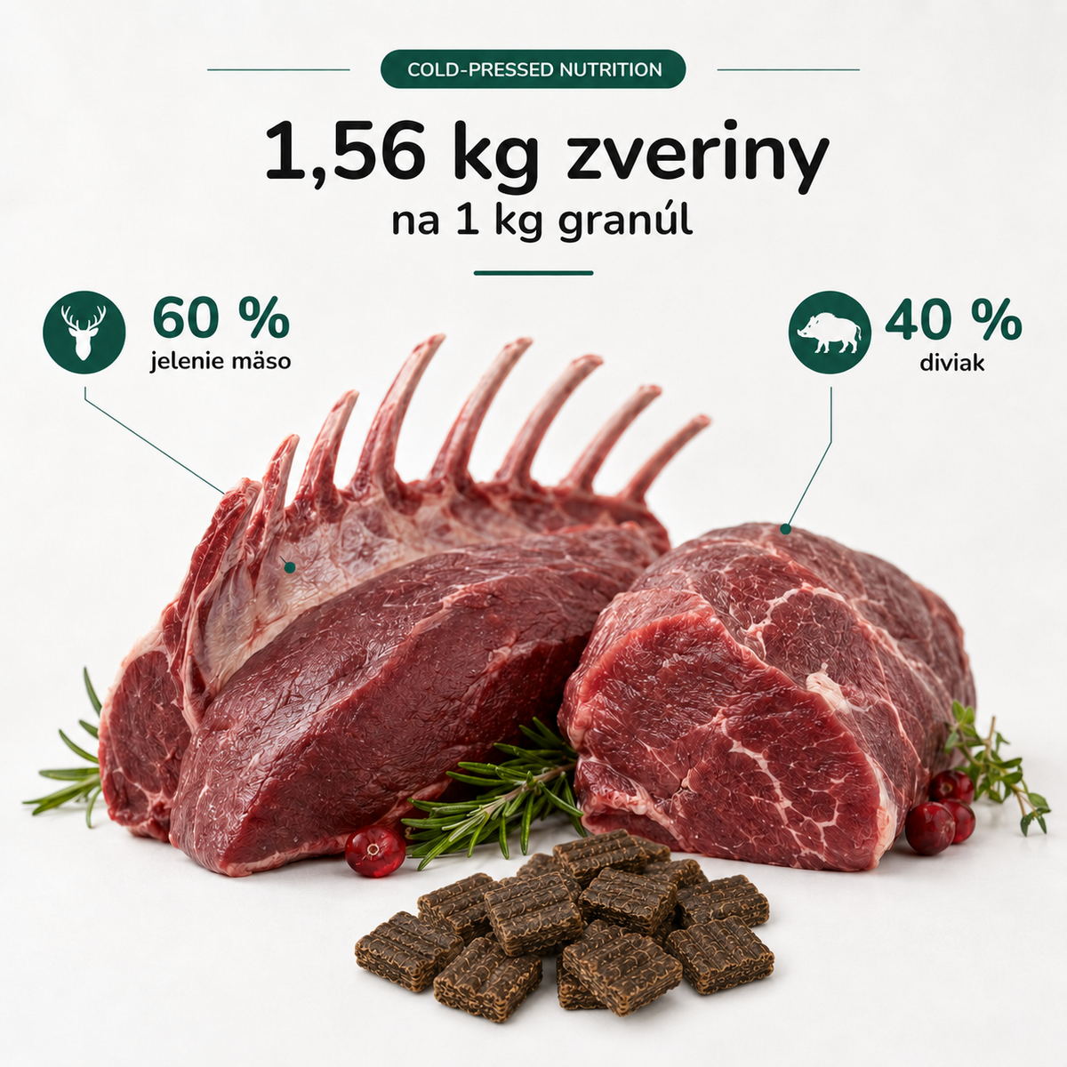 Granule lisované za studena Jeleň a diviak s tekvicou