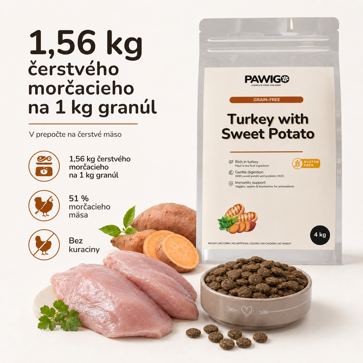 Hypoalergénne granule Morčacie s batátmi
