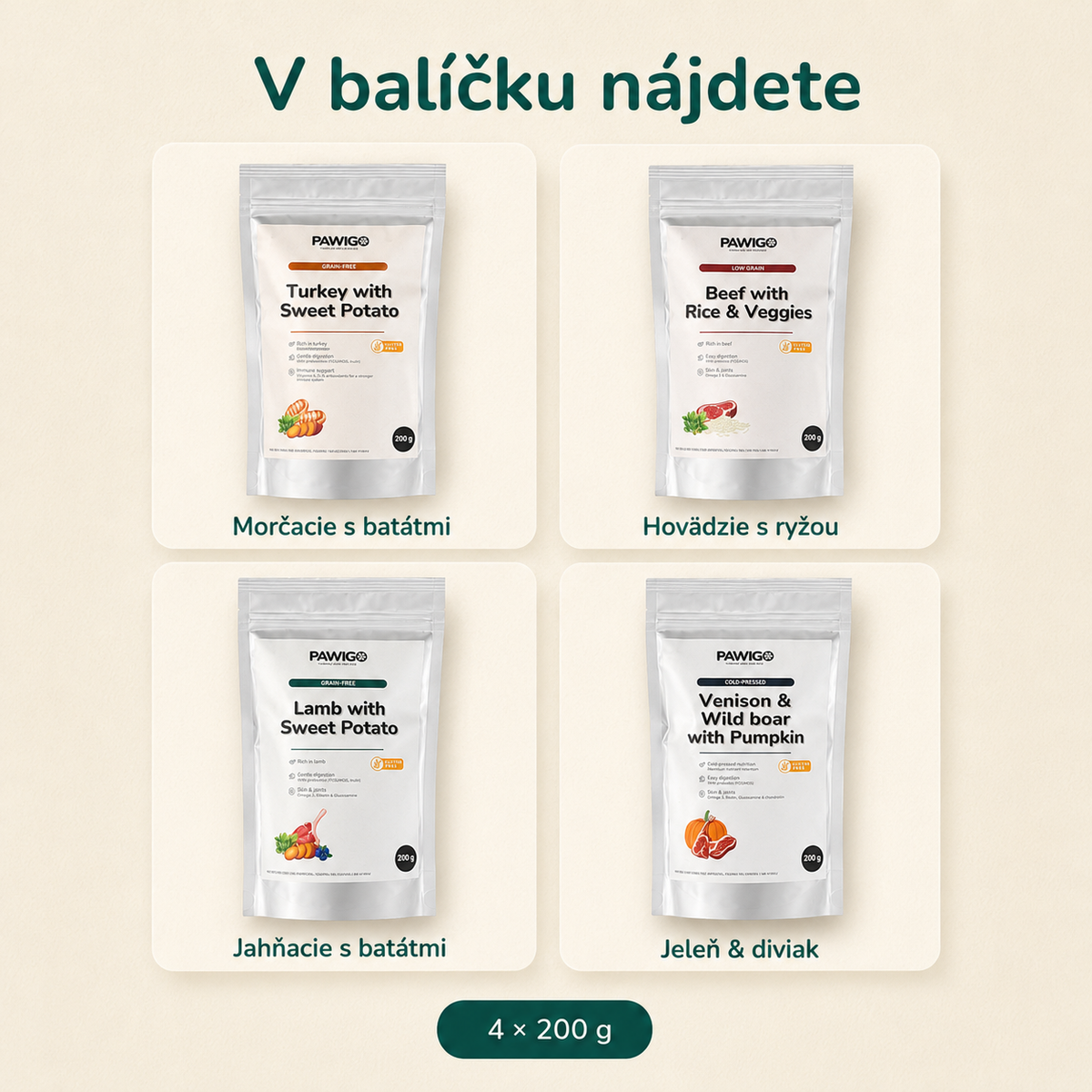 Degustačný balíček - 4 × 200 g