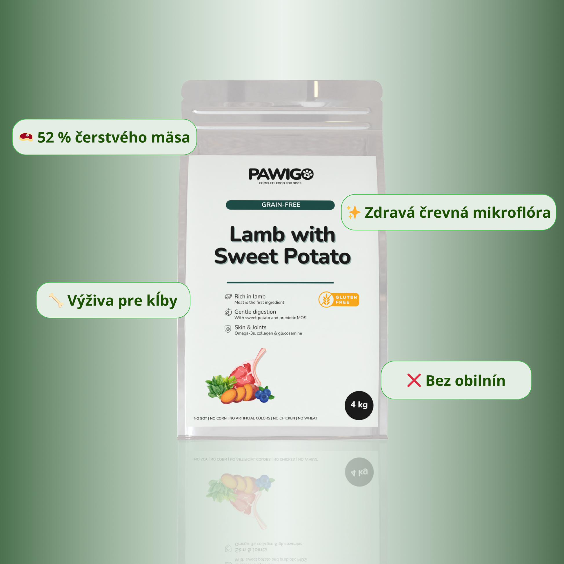 Hypoalergénne granule Jahňacie s batátmi