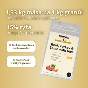 Hovädzie, morčacie & jahňacie pre šteniatka