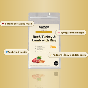 Hovädzie, morčacie & jahňacie pre šteniatka